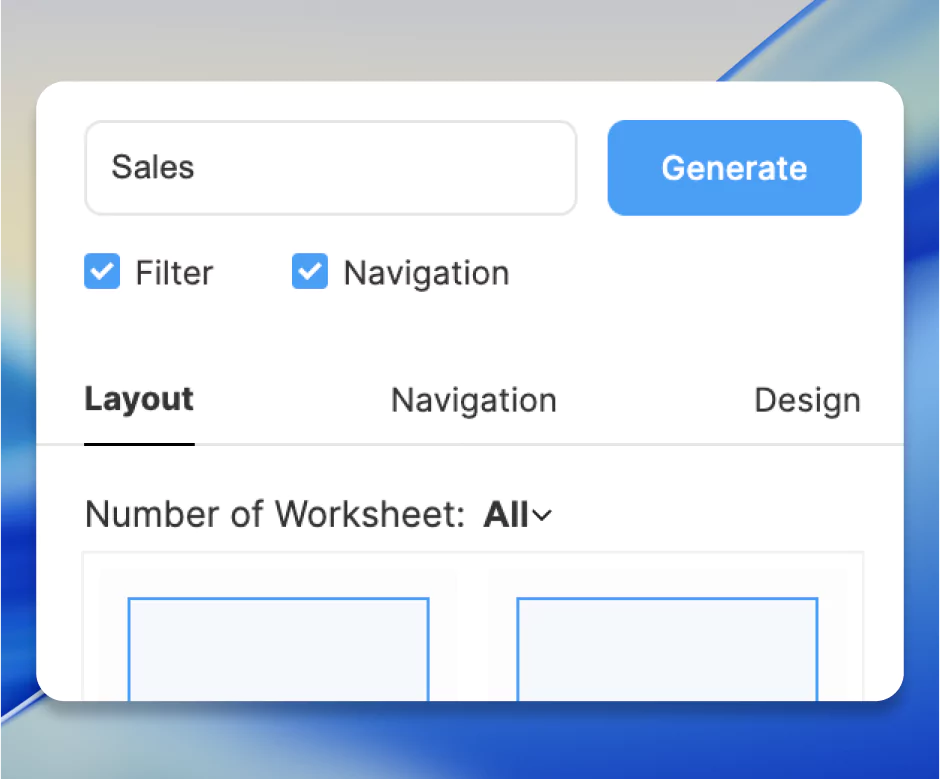 Generate new dashboards
